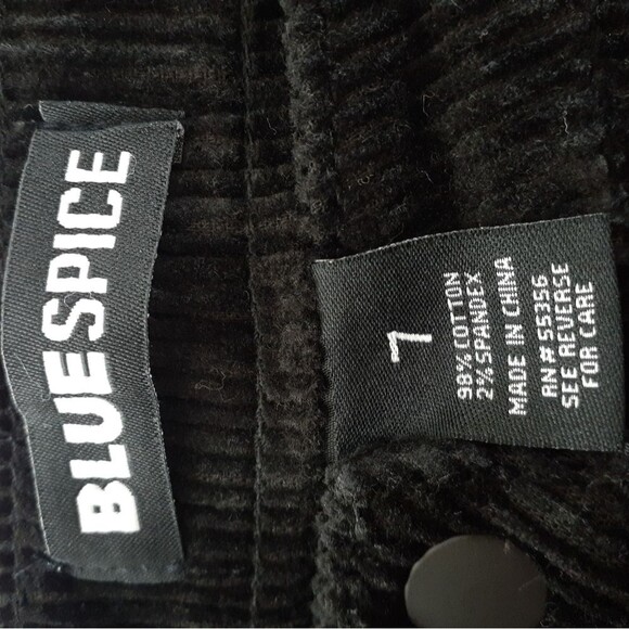 BLUE SPICE High Waist black CORDUROY SKIRT Size 7 - Picture 2 of 4